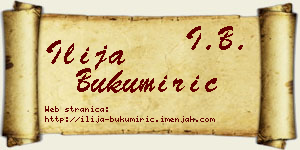 Ilija Bukumirić vizit kartica